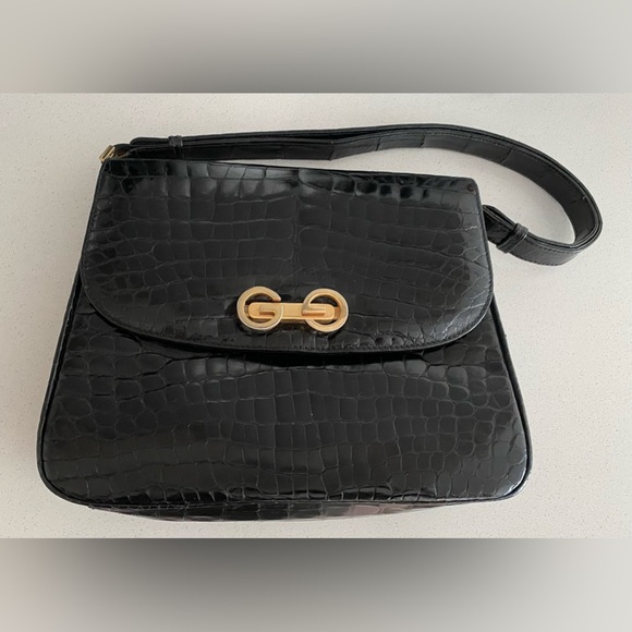 Gucci Handbags - Vintage Gucci Crocodile Exotic Shoulder bag Black Rare
